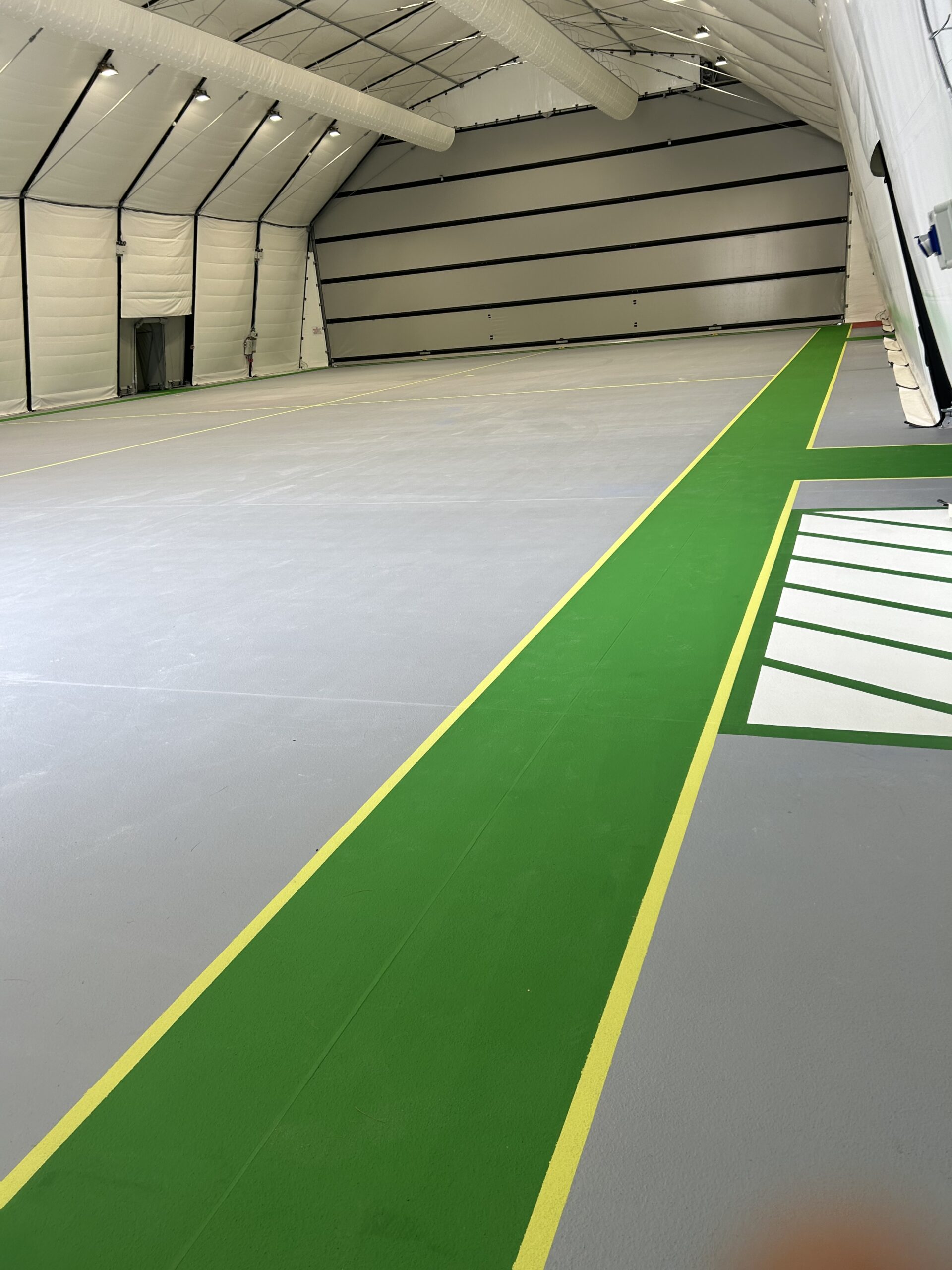 ESD aircraft hangar floor installation in progress