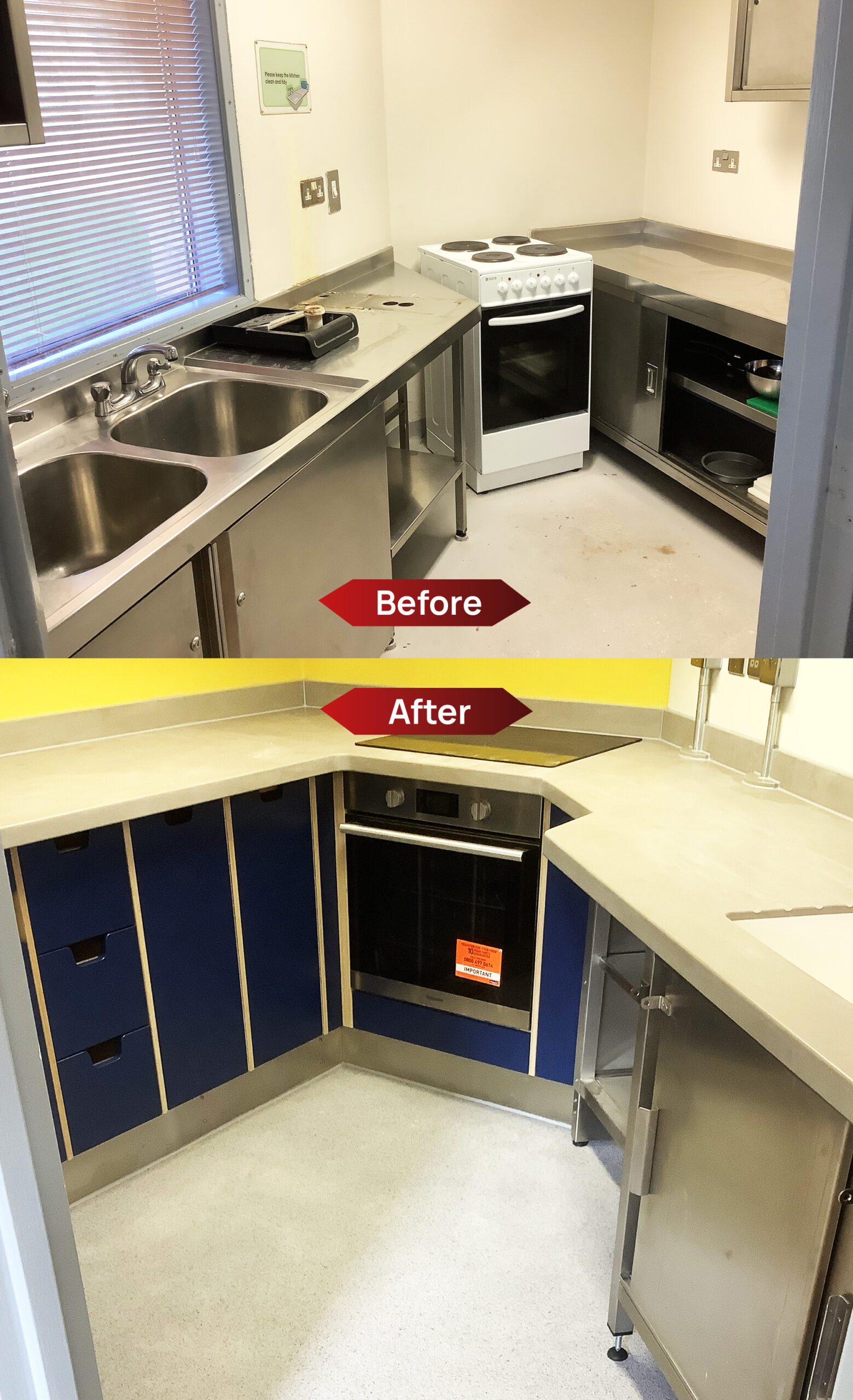 Kitchen Fast Cure Resin Flooring Systems - Before And After | Acrylicon